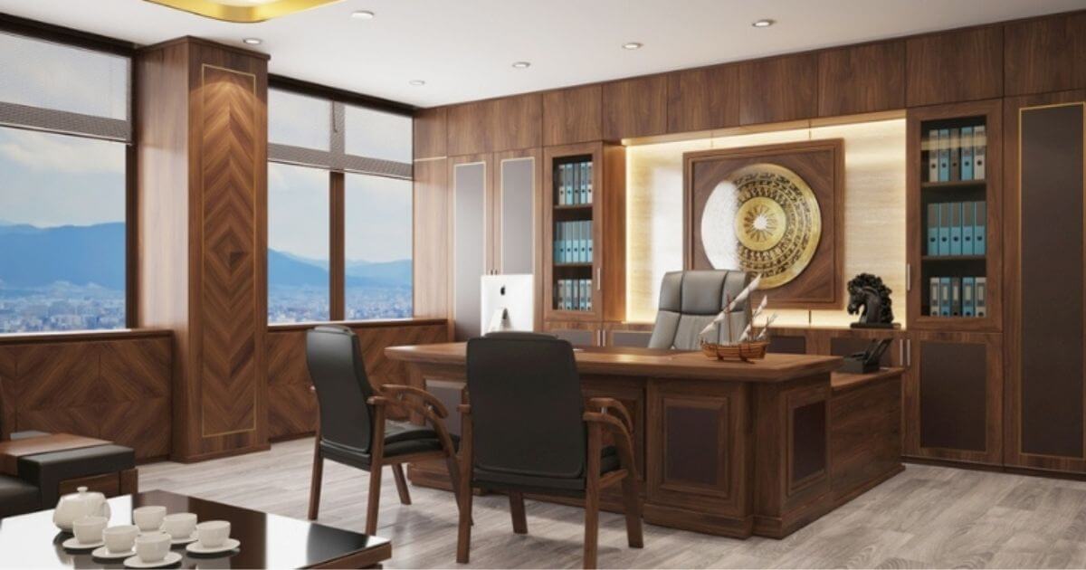Thiết kế phòng giám đốc 20m2 cổ điển sang trọng