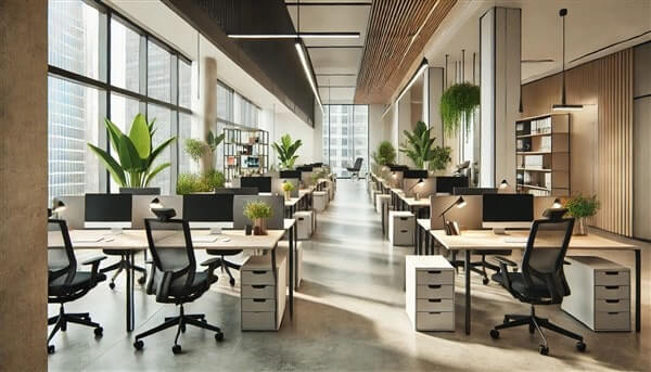 mẫu nội thất văn phòng đẹp xanh