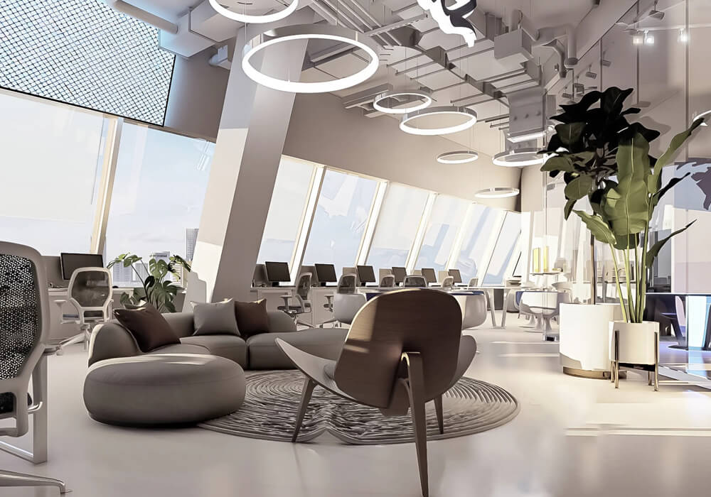 mẫu thiết kế nội thất văn phòng công nghệ