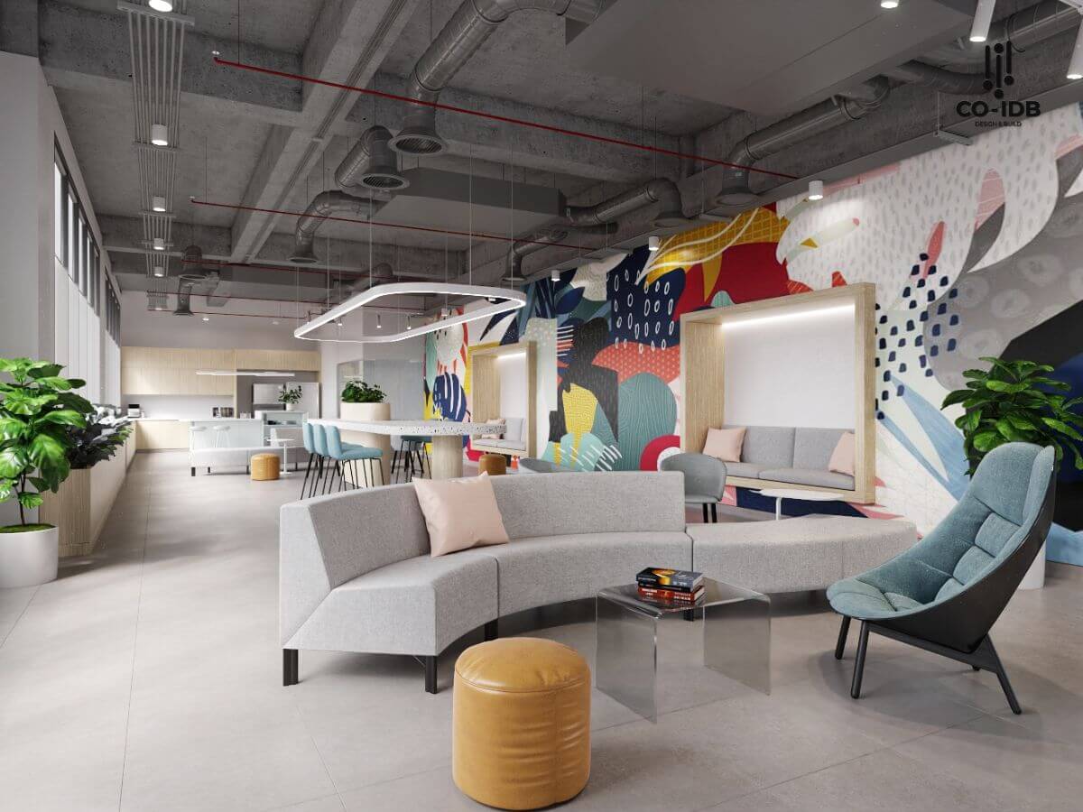 mẫu thiết kế nội thất văn phòng hybrid