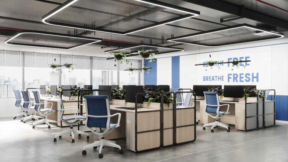 mẫu thiết kế nội thất văn phòng sang trọng