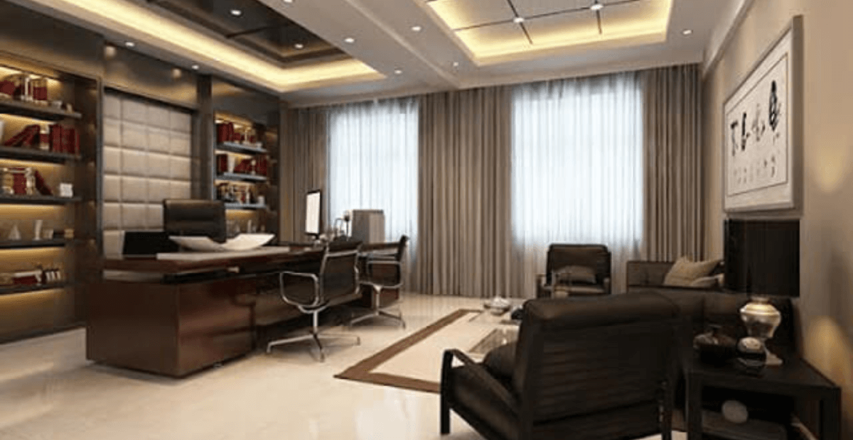 thiết kế phòng giám đốc cao cấp tối giản