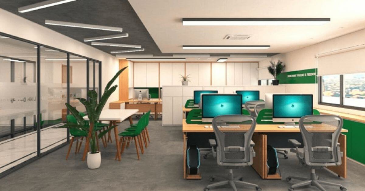 xu hướng thiết kế văn phòng công nghệ hiện đại