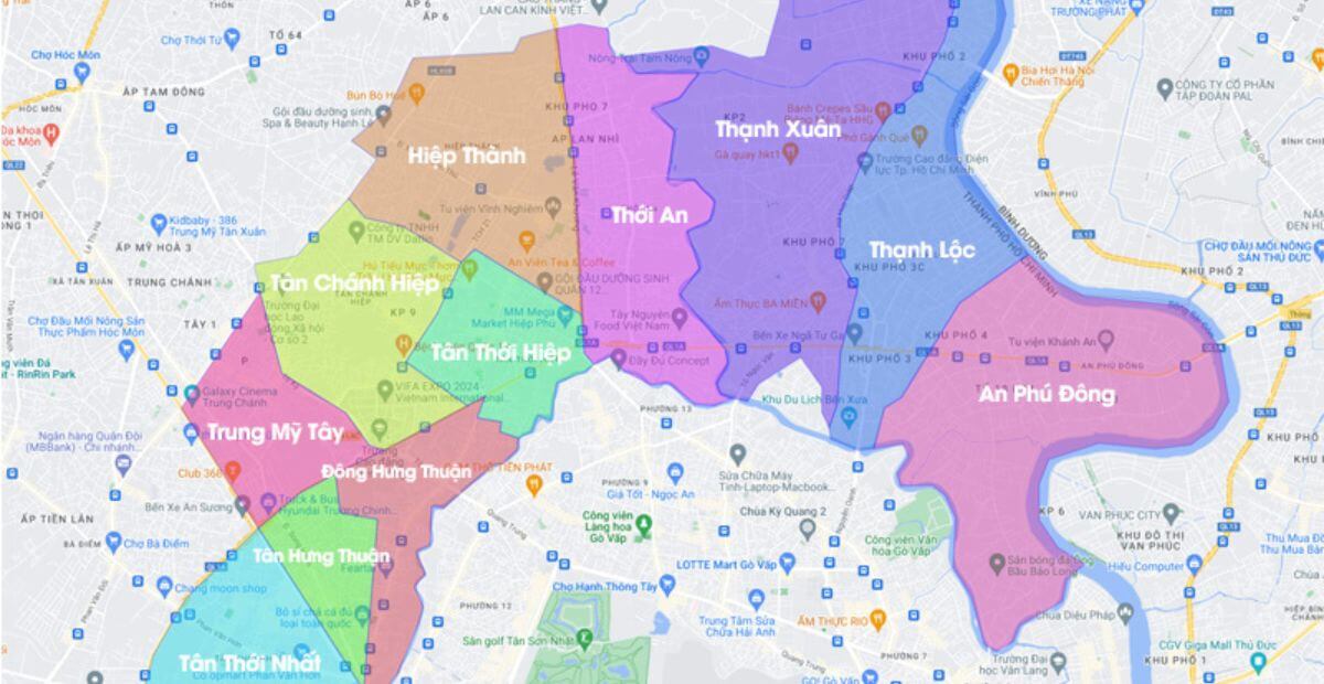 Báo giá cho thuê văn phòng phường Tân Thới Hiệp Quận 12 2025