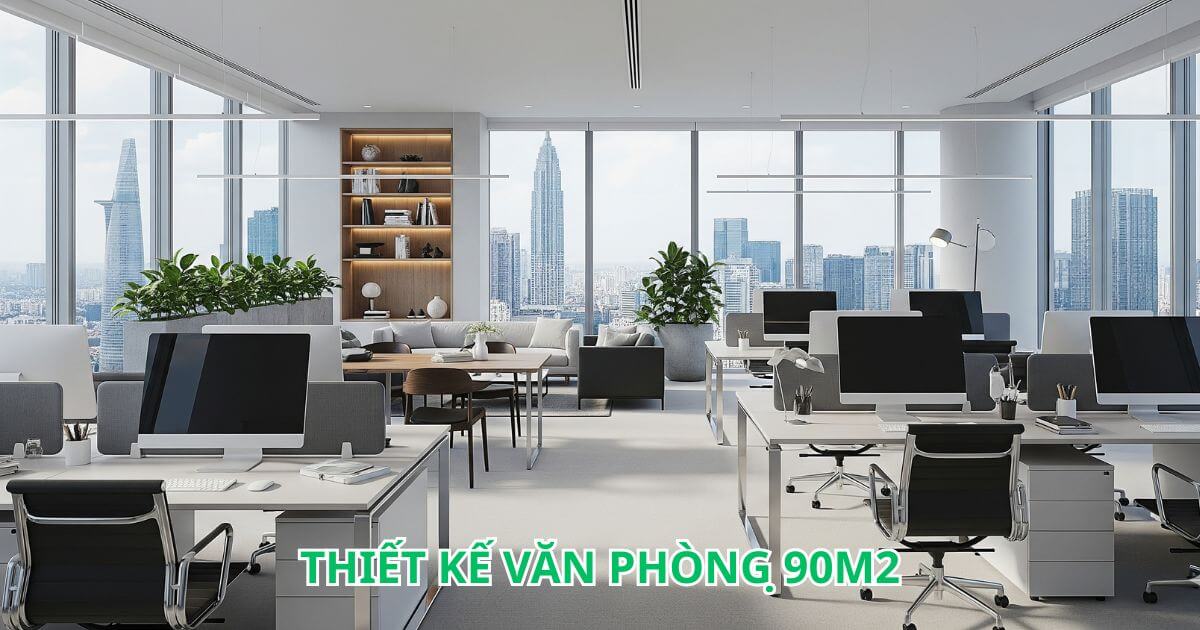 chi phí thiết kế văn phòng làm việc 90m2
