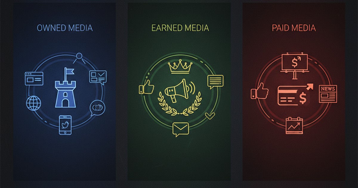 Phân biệt Earned Media với Paid Media và Owned Media