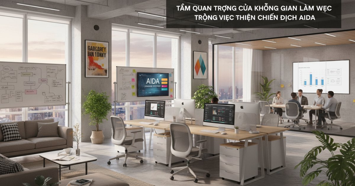 Tầm quan trọng của không gian làm việc trong việc thực hiện chiến dịch aida