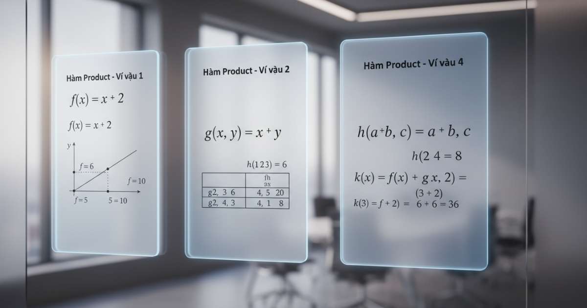 Các ví dụ hàm product minh họa chi tiết