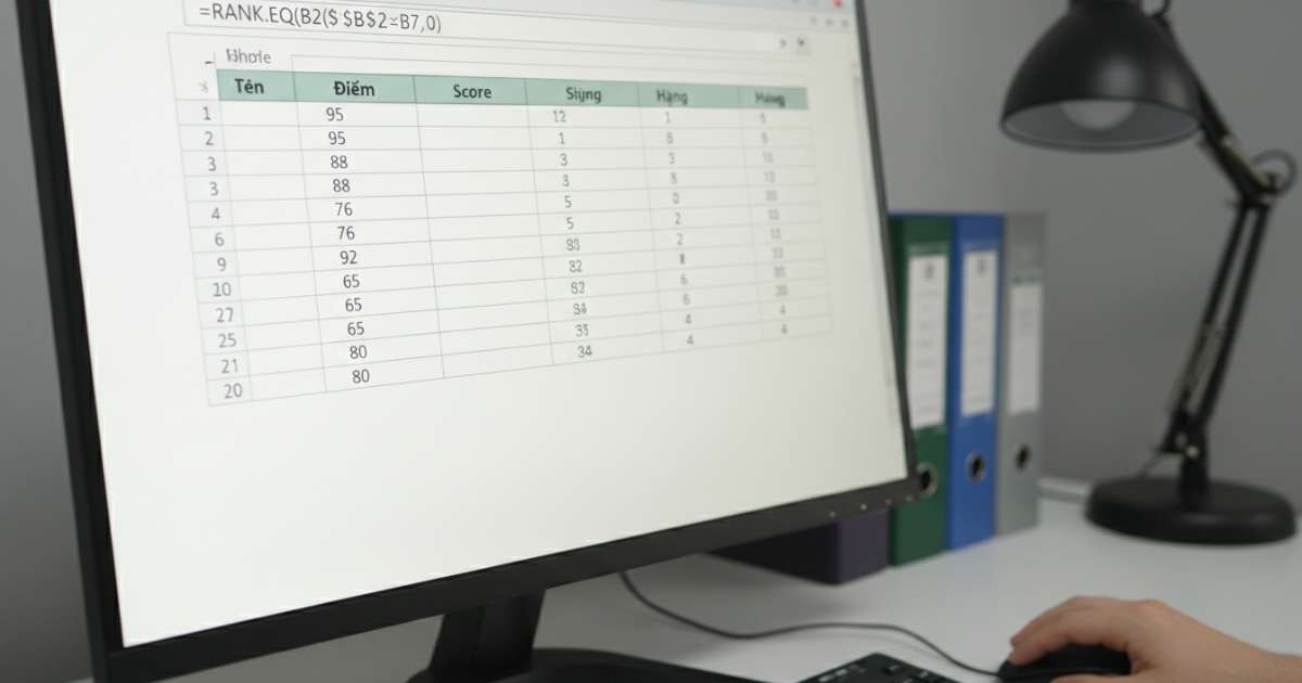 Hướng dẫn cách xếp hạng trong excel theo thứ tự giảm dần