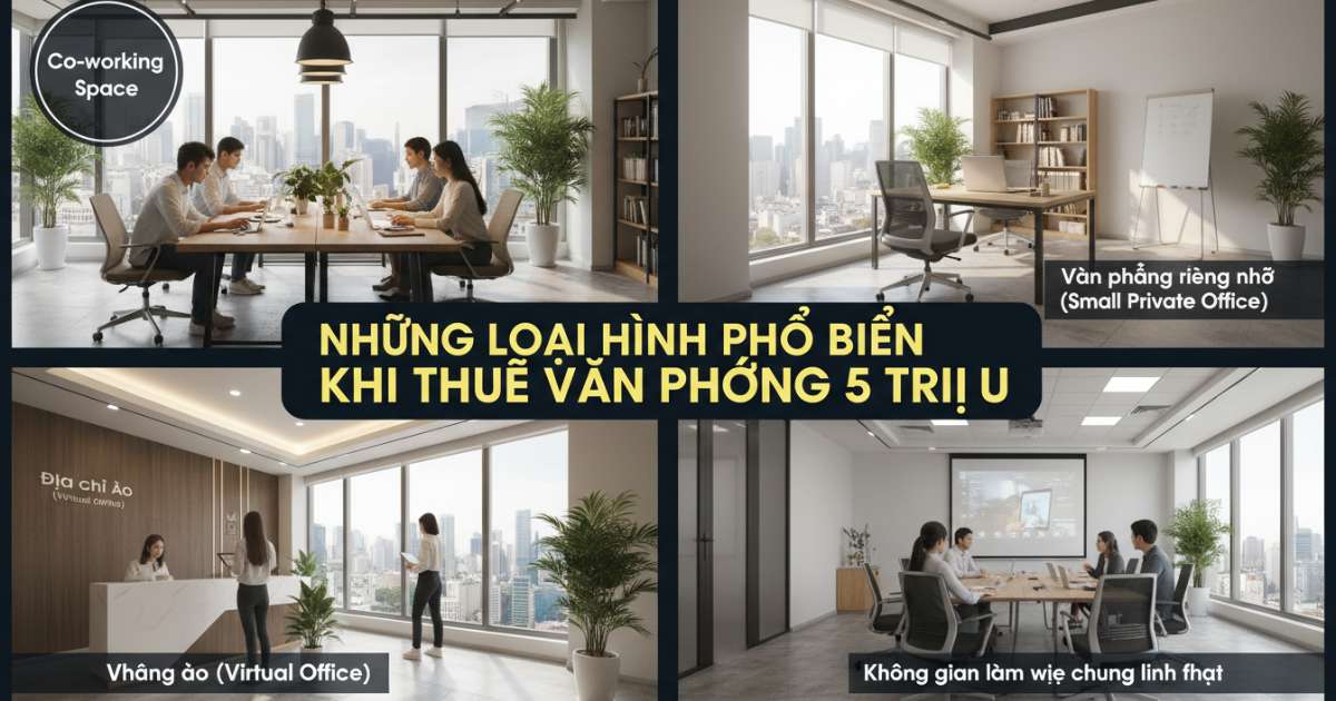 Những loại hình phổ biến khi tìm kiếm nơi thuê văn phòng 5 triệu