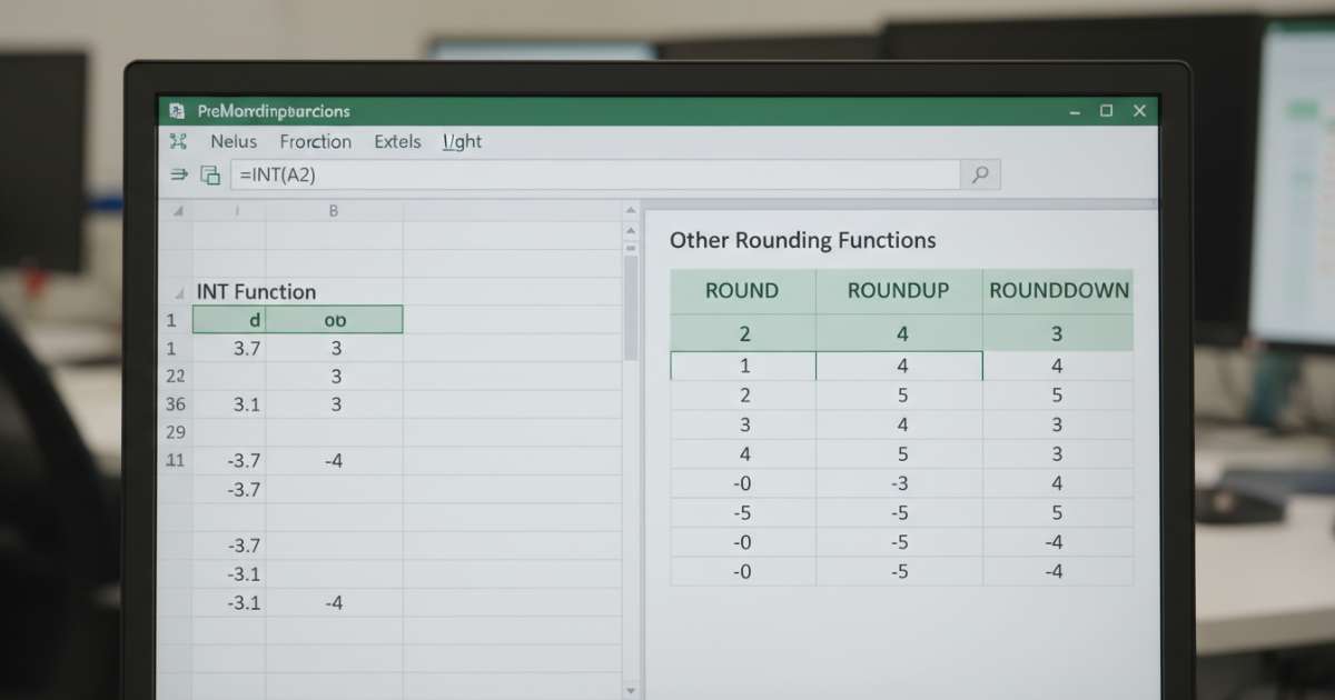 Phân biệt hàm int trong excel với các hàm làm tròn khác