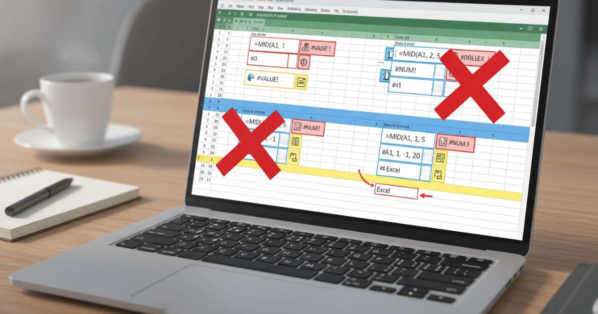 Các lỗi thường gặp khi sử dụng hàm mid trong excel