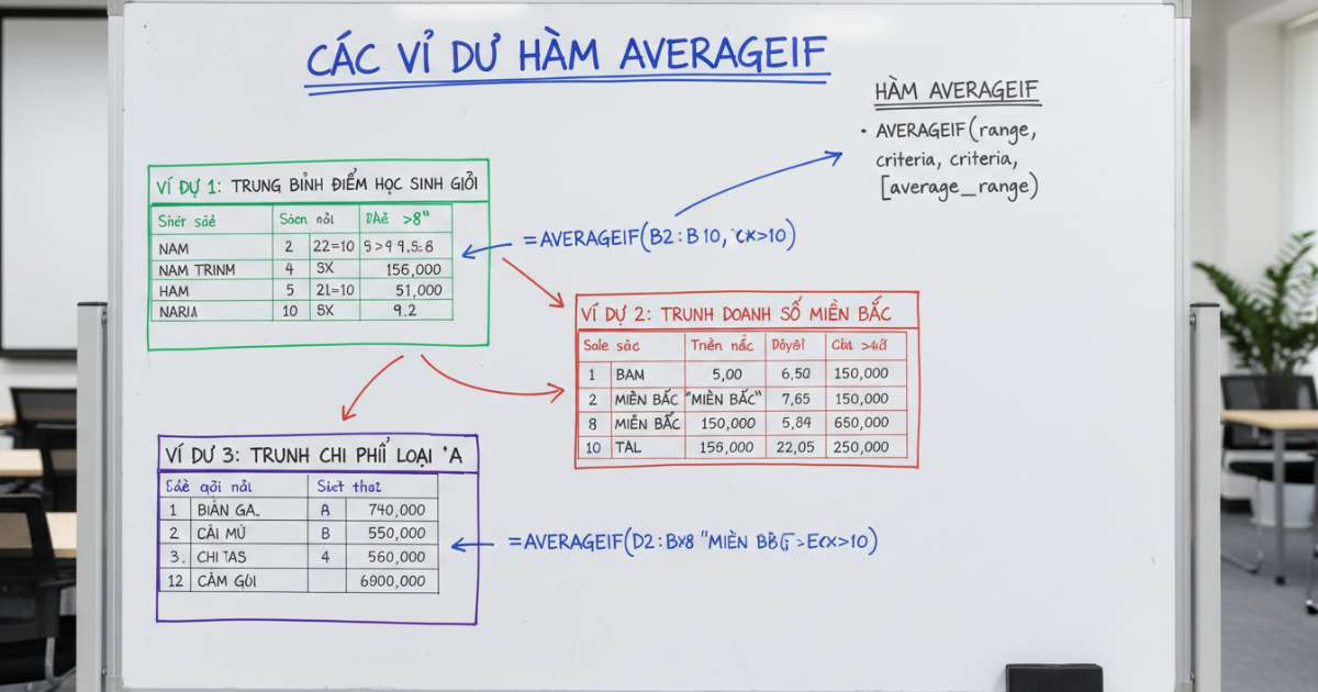 Các ví dụ hàm averageif chi tiết cho người mới bắt đầu