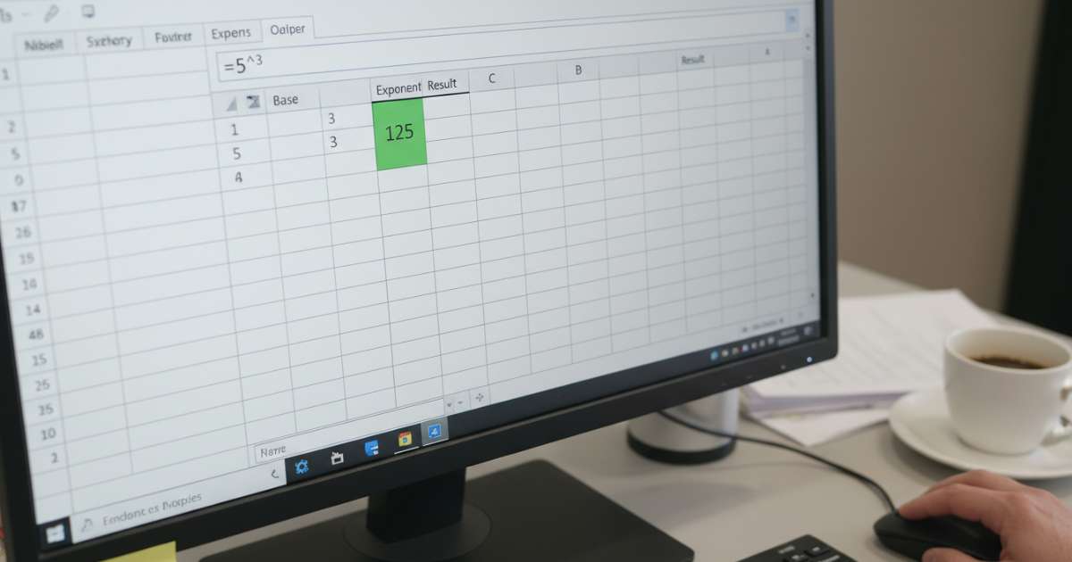 Cách tính hàm mũ trong Excel bằng toán tử dấu mũ truyền thống