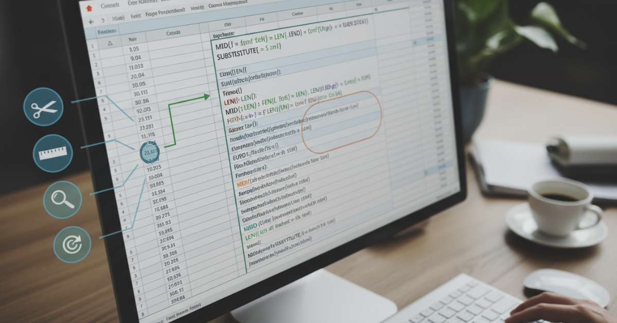 Hàm mid kết hợp hàm len và các hàm xử lý văn bản khác