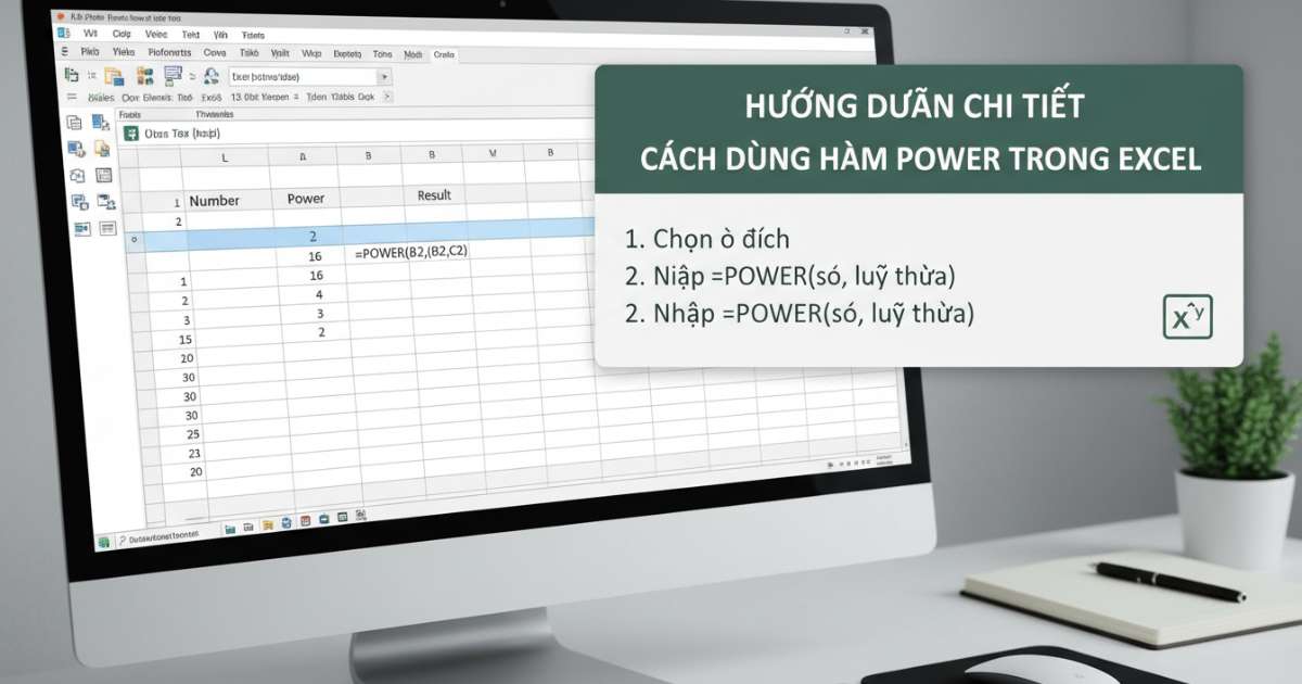 Hướng dẫn chi tiết cách dùng hàm Power trong Excel