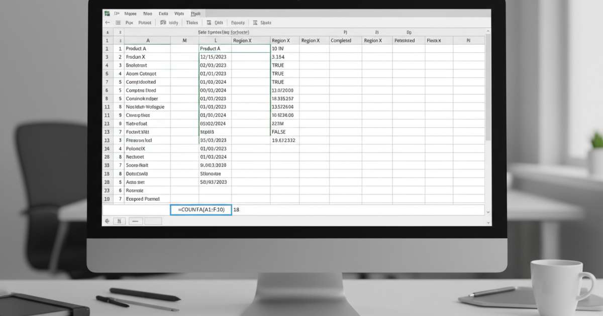Hướng dẫn hàm COUNTA để đếm tất cả các ô không trống