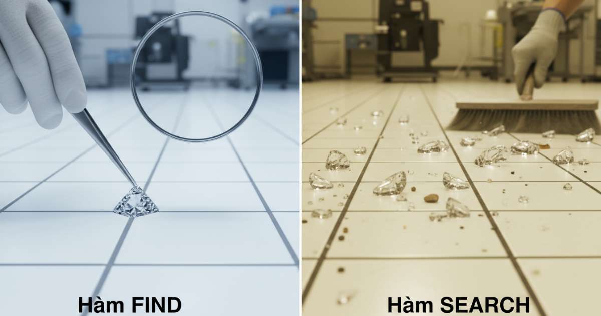 Sự khác biệt rõ rệt giữa hàm FIND và hàm SEARCH