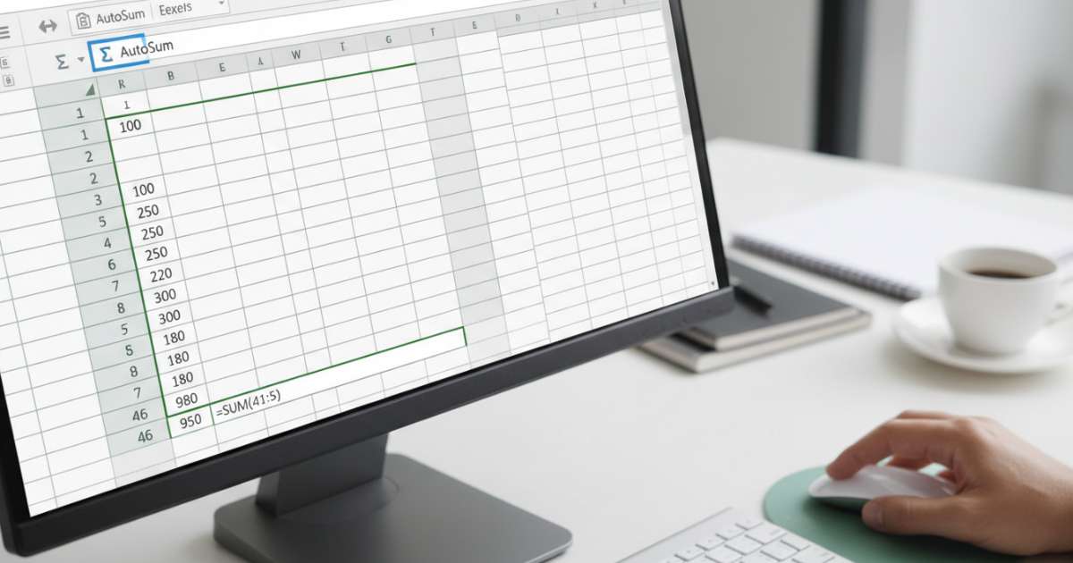 Cách cộng tổng trong excel bằng tính năng AutoSum nhanh chóng
