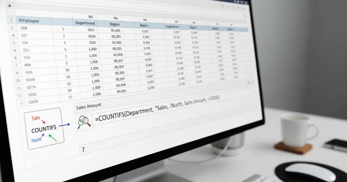 Cách dùng hàm countifs với nhiều điều kiện khác nhau