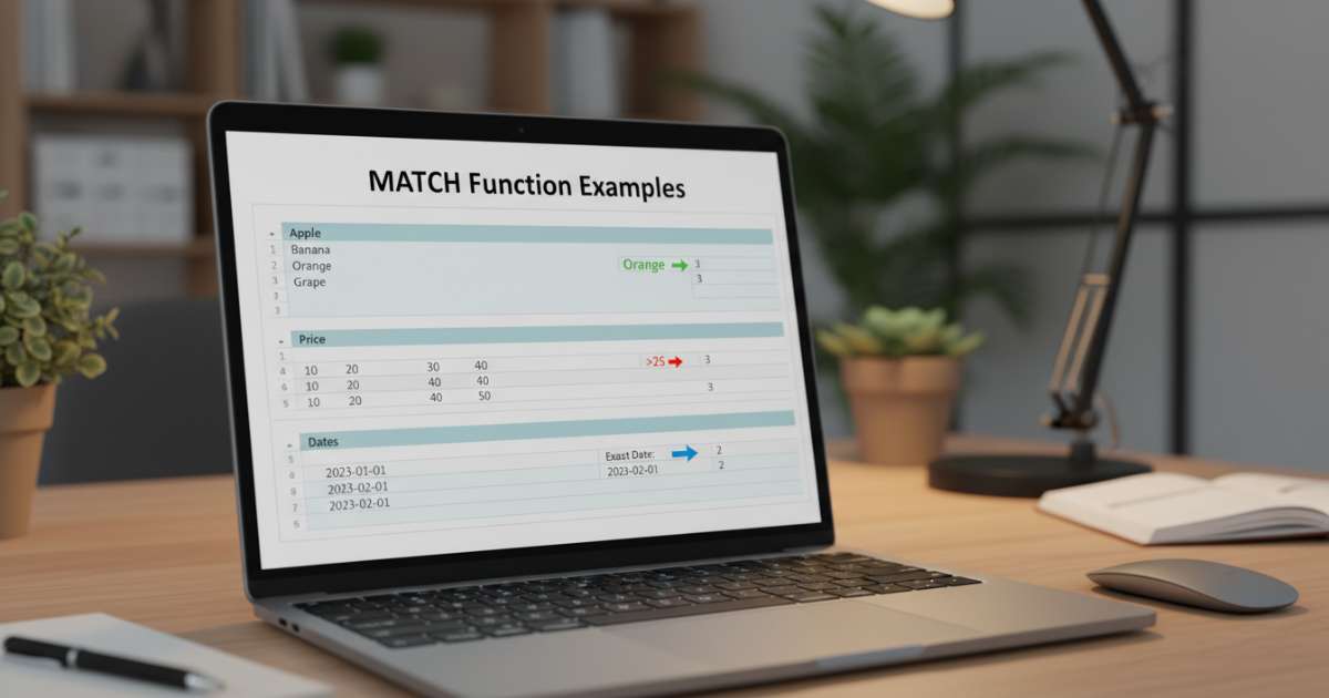Cách dùng hàm MATCH qua các ví dụ thực tế