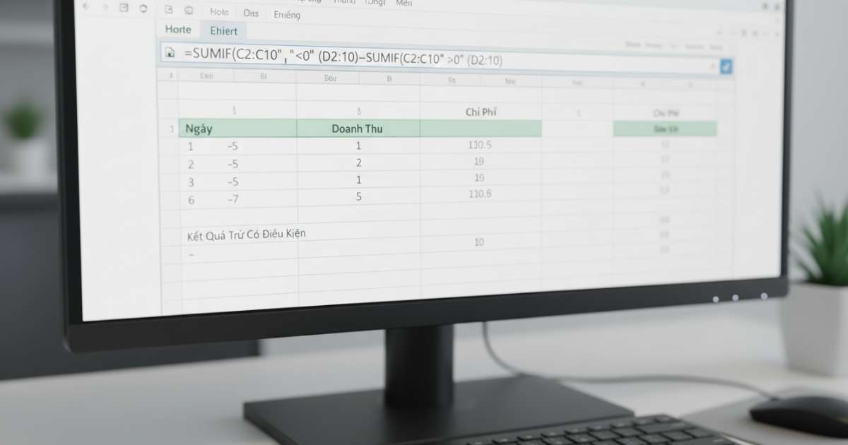 Cách dùng hàm SUMIF để thực hiện hàm trừ có điều kiện trong Excel