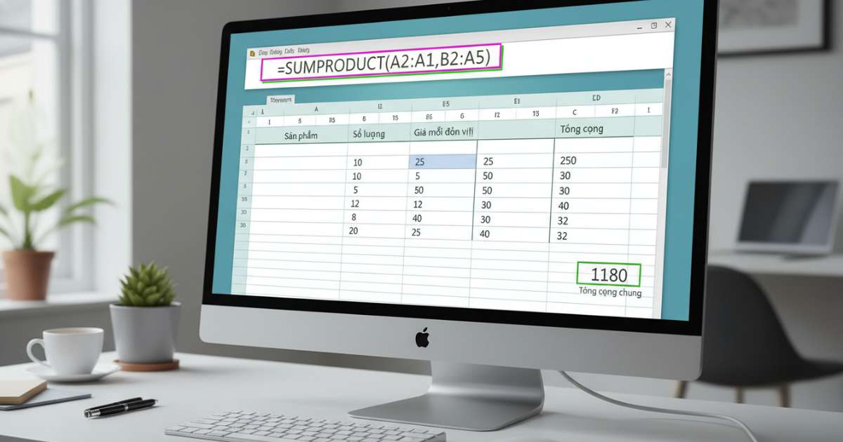 Cách dùng hàm sumproduct trong excel để tính toán cơ bản