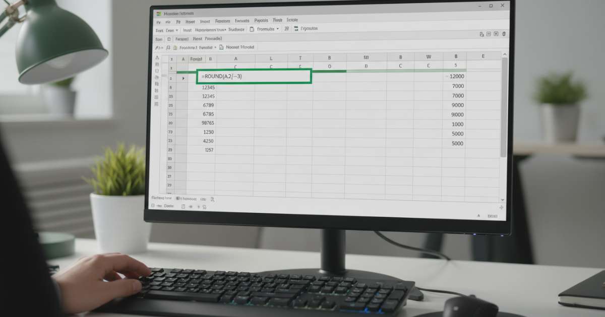 Cách làm tròn số đến hàng nghìn trong excel bằng hàm ROUND
