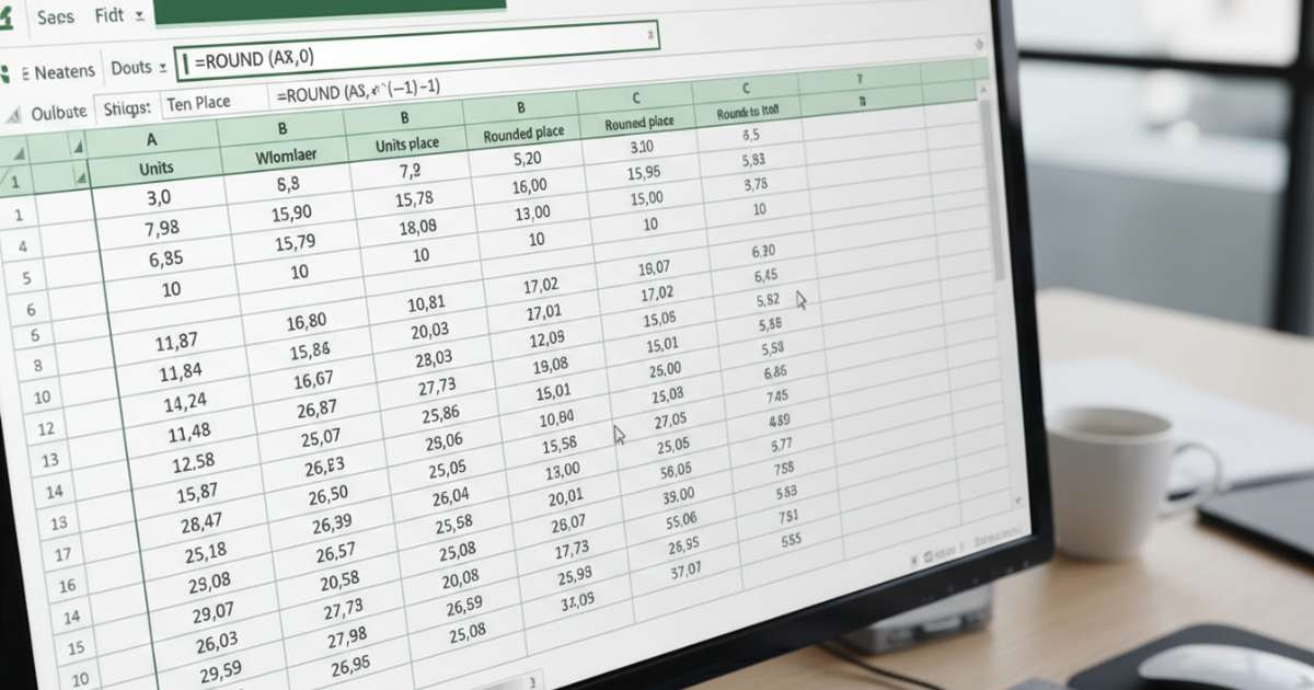 Cách làm tròn số trong excel đến hàng đơn vị hoặc hàng chục