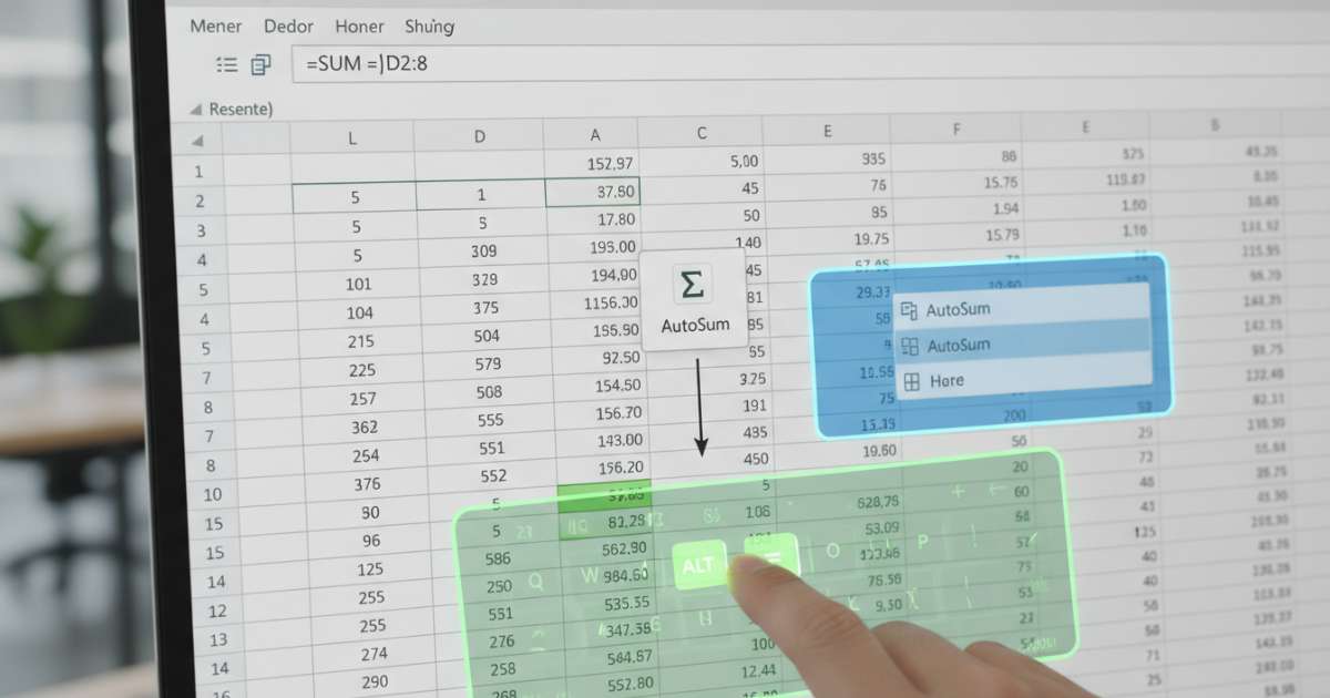 Cách tính tổng cột trong excel bằng phím tắt và AutoSum