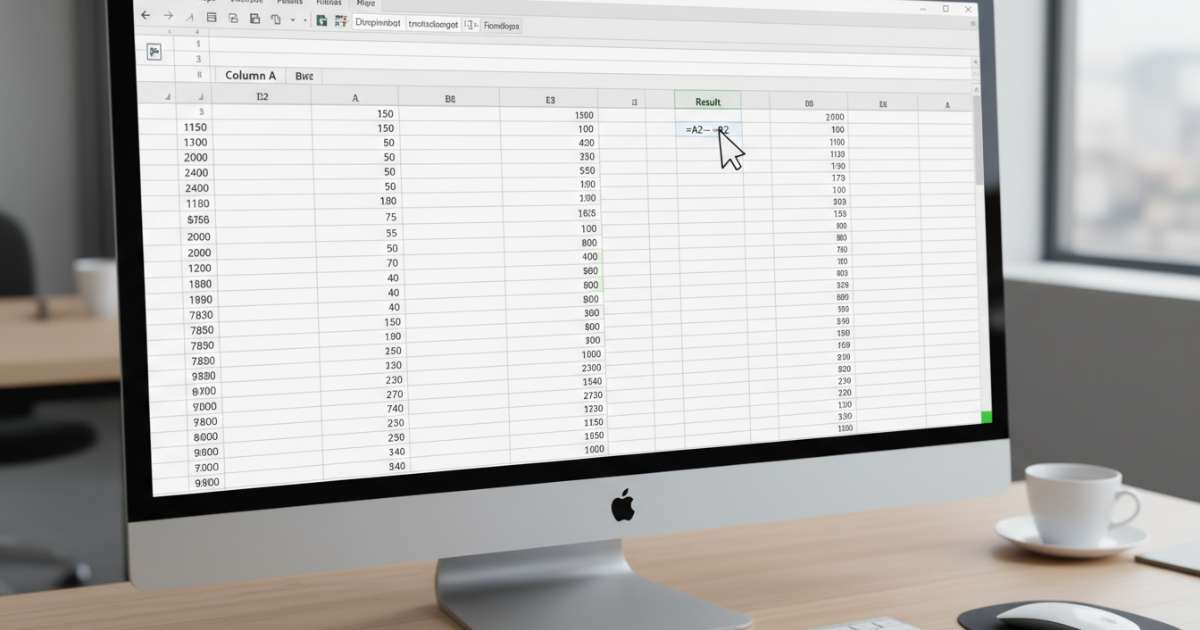 Cách trừ 2 cột trong Excel cho toàn bộ danh sách nhanh chóng