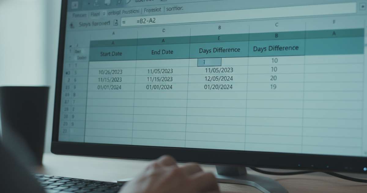Cách trừ ngày tháng năm trong excel bằng phép tính cơ bản