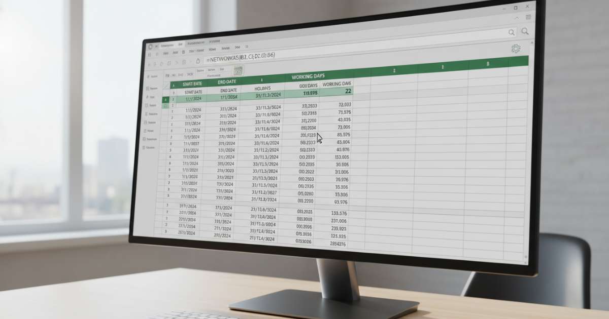 Cách trừ ngày tháng trong Excel tính số ngày làm việc thực tế