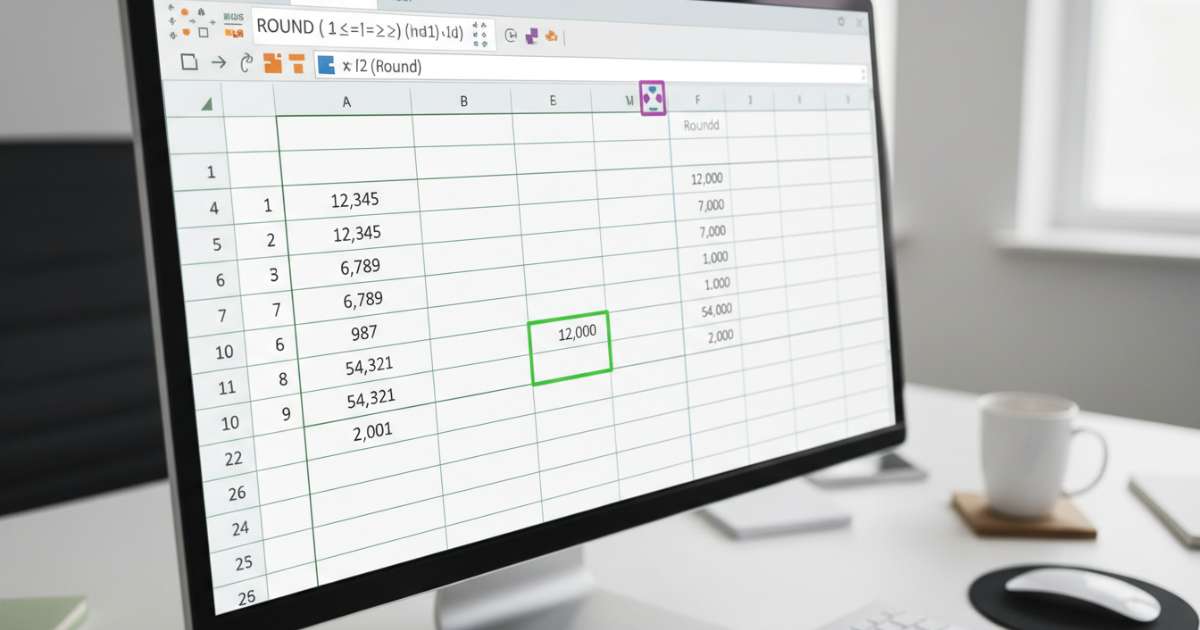 làm tròn số đến hàng nghìn trong excel