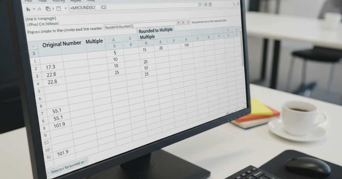 Làm tròn số trong excel theo bội số cụ thể của một số khác