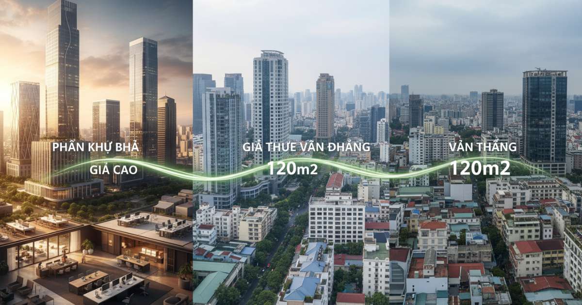Phân khúc giá thuê văn phòng 120m2 hiện nay trên thị trường