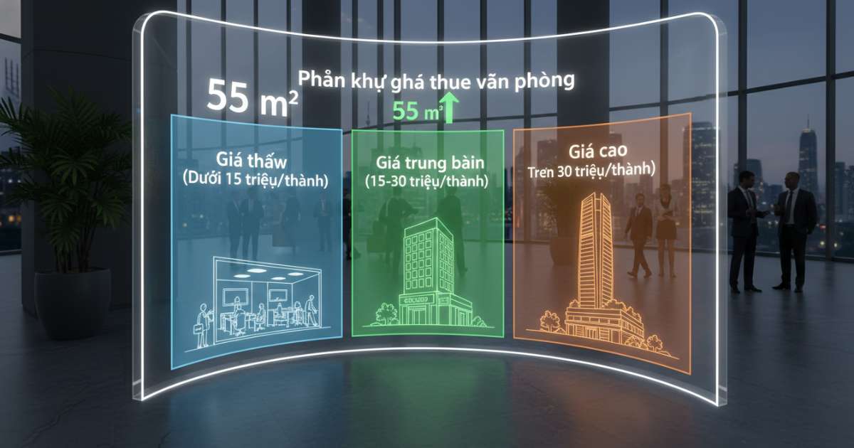 Phân khúc giá thuê văn phòng 55m2 trên thị trường hiện nay