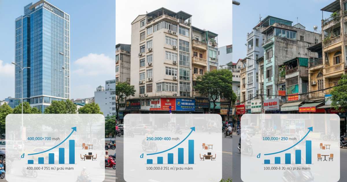Phân khúc giá thuê văn phòng đường Tôn Thất Thuyết hiện nay