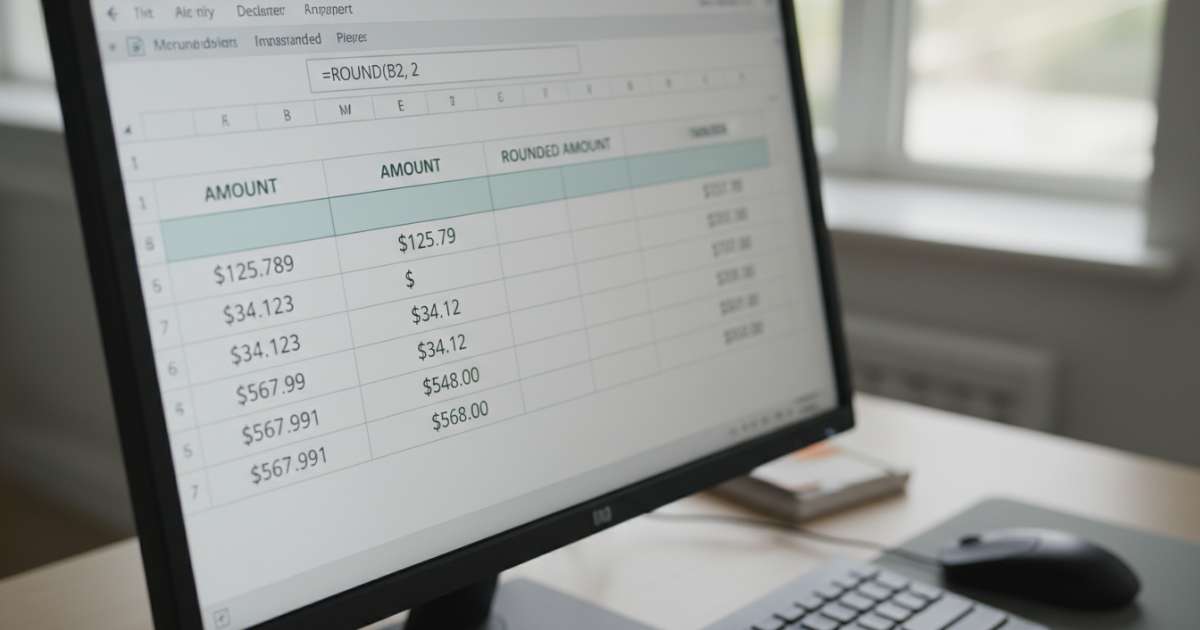Sử dụng hàm ROUND để làm tròn số tiền trong excel theo quy tắc toán học