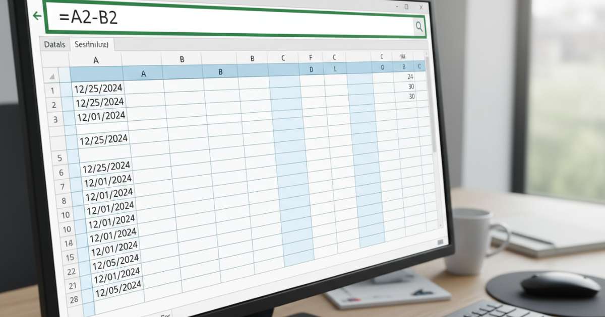 trừ ngày tháng trong excel