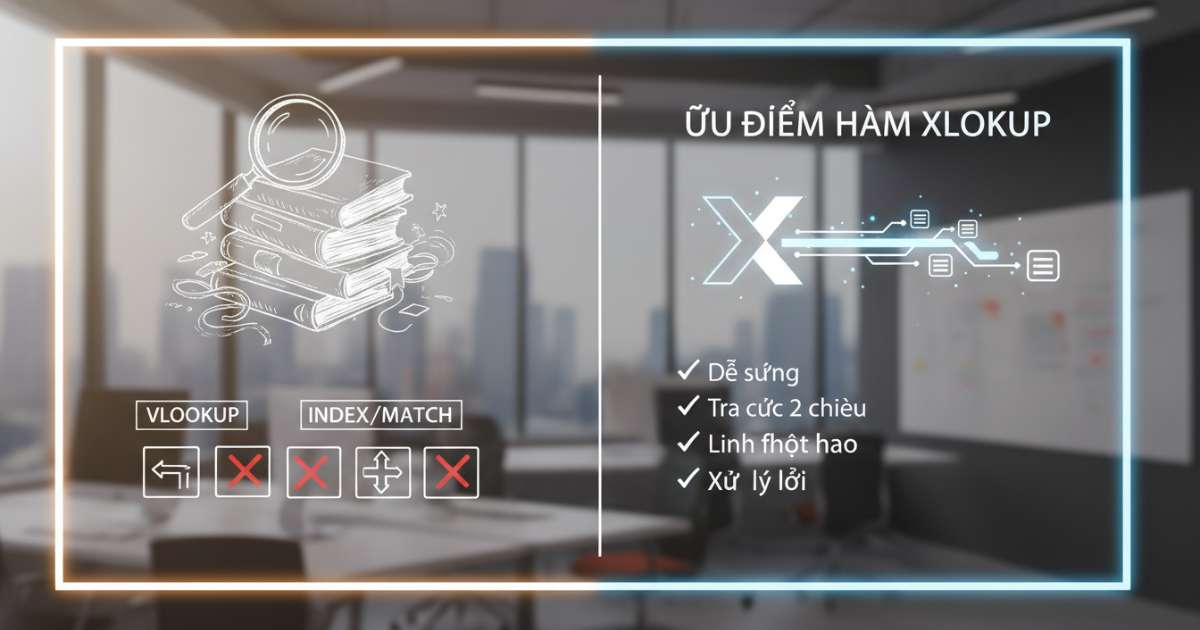 Ưu điểm hàm xlookup so với các hàm tra cứu truyền thống