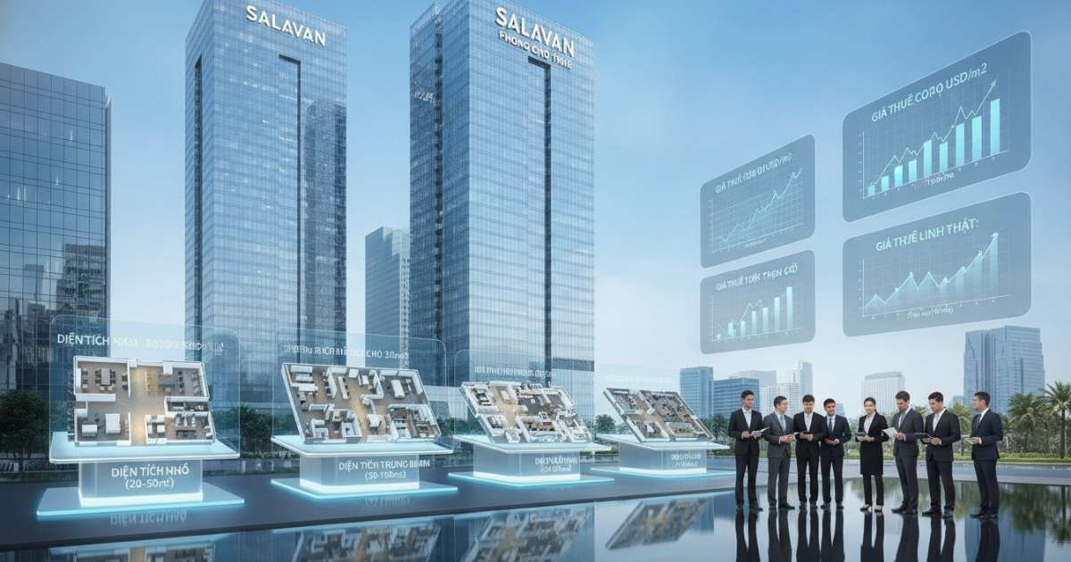 Các loại hình diện tích và giá thuê văn phòng sala hiện nay