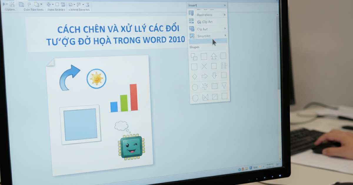 Cách chèn và xử lý các đối tượng đồ họa trong Word 2010