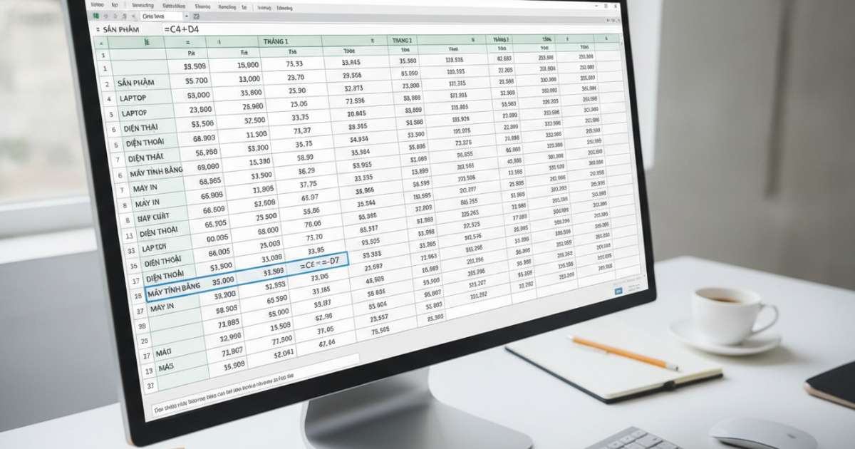 Cách cộng trừ trong excel áp dụng cho nhiều ô dữ liệu