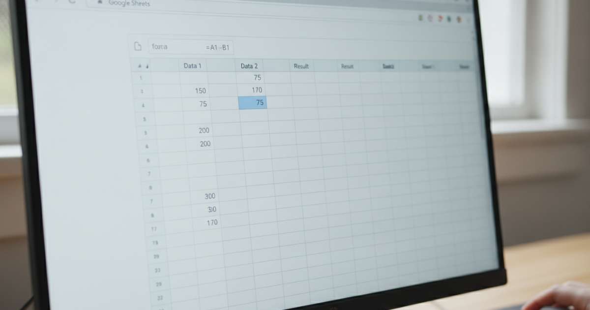 Cách dùng hàm trừ trong Google Sheet cho các ô dữ liệu