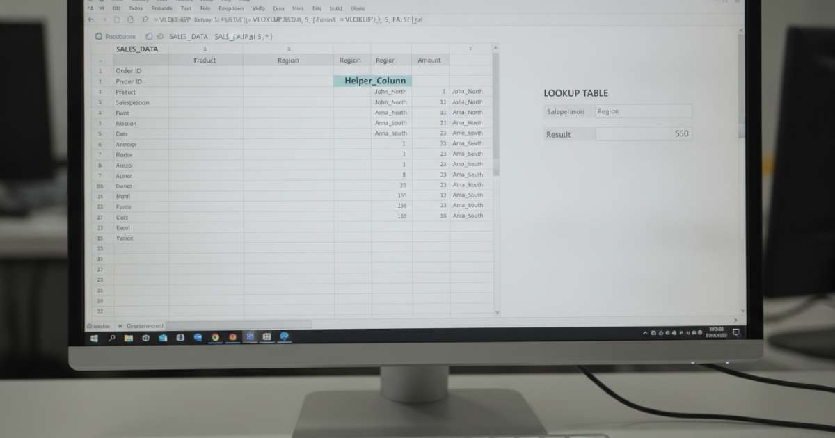 Cách dùng vlookup 2 điều kiện bằng phương pháp tạo cột phụ
