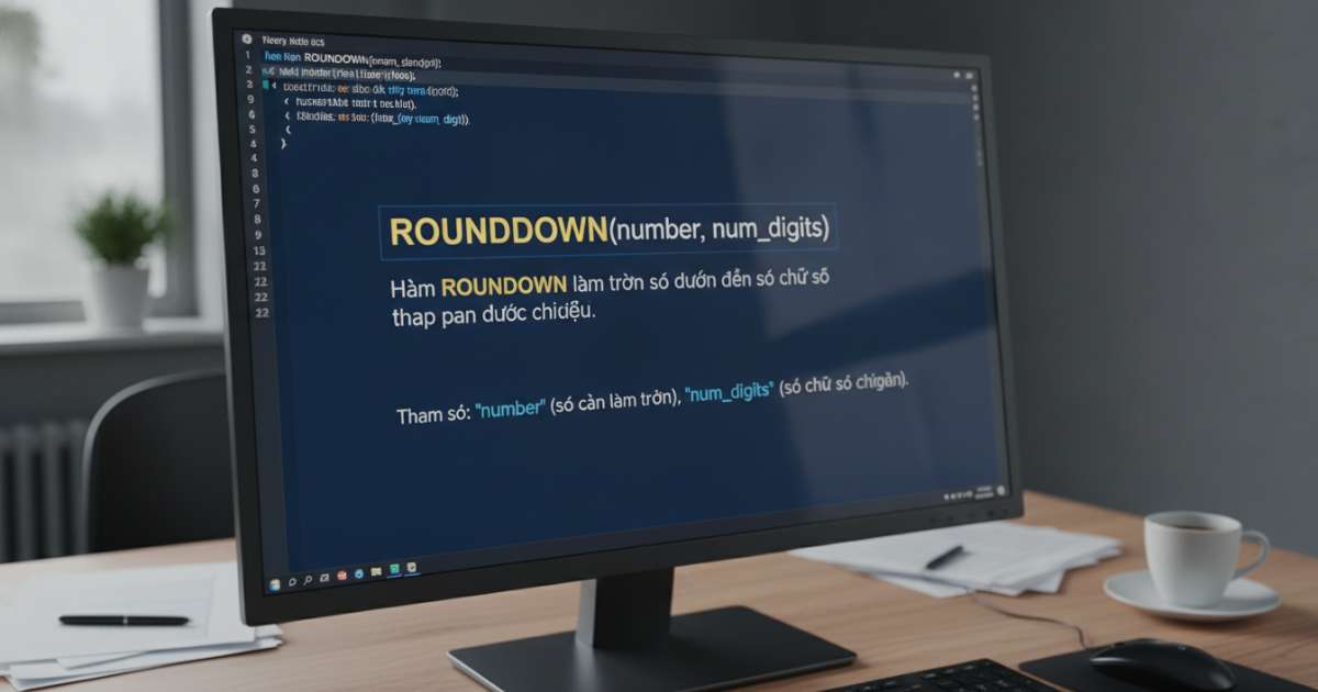 Cú pháp hàm rounddown và giải thích tham số