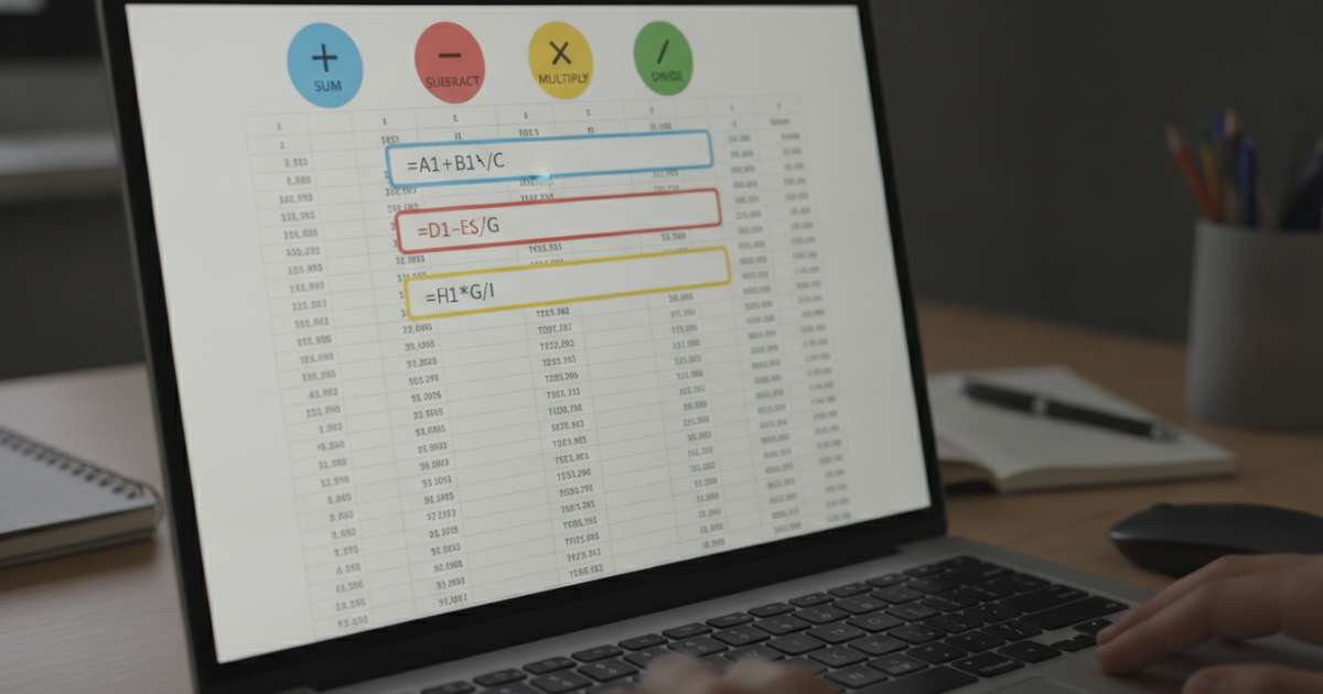 Hướng dẫn chi tiết hàm cộng trừ nhân chia trong Excel
