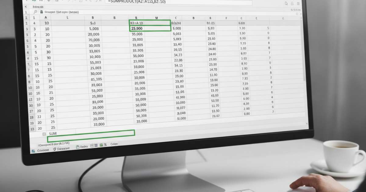 Sử dụng hàm SUMPRODUCT để tính tổng và thực hiện hàm nhân 2 cột trong excel