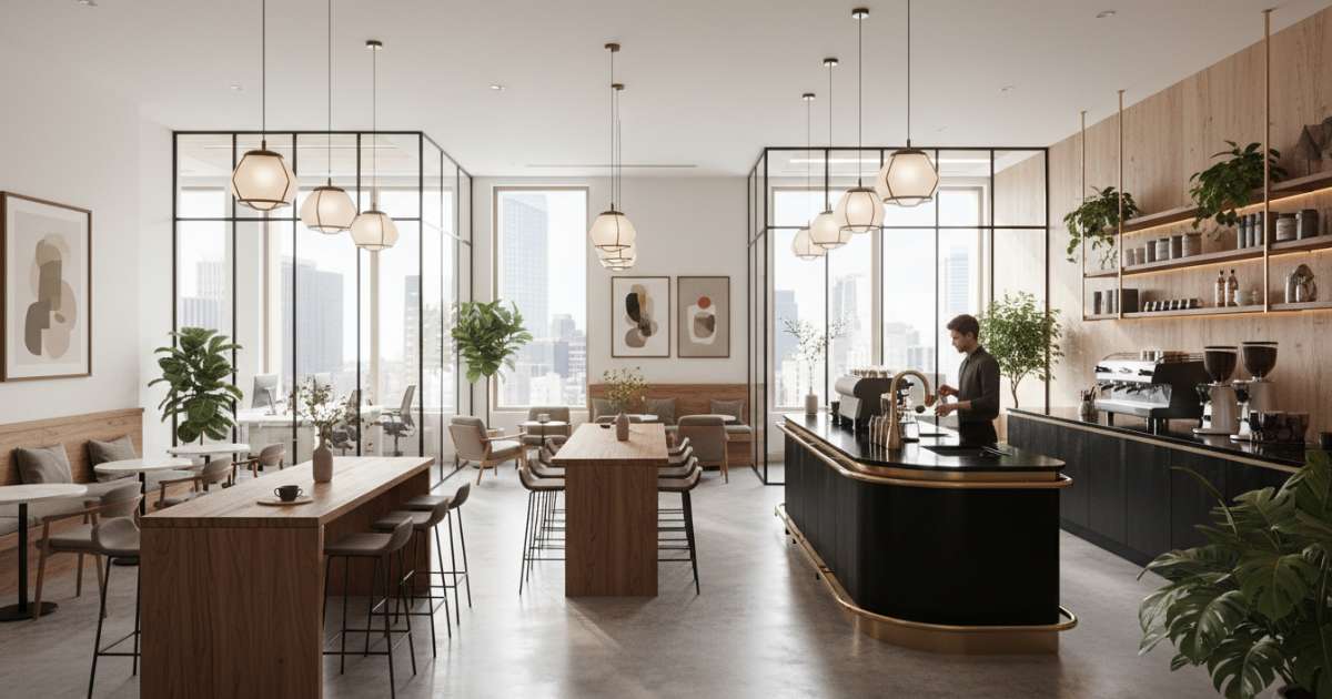 thiết kế quán cafe văn phòng